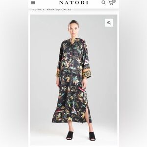 Natori caftan kaftan robe half zip housecoat medium like brand new